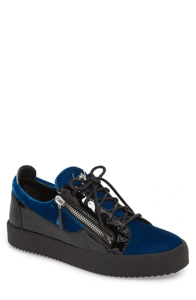 Shop Giuseppe Zanotti Camo Sneaker In Blue