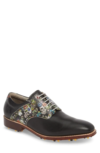 Shop Robert Graham Legend Wingtip Oxford With Removable Cleats In Black Leather