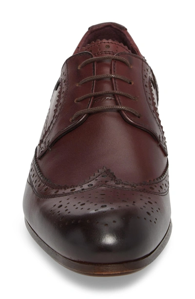 Shop Ted Baker Granet Wingtip In Dark Red Leather