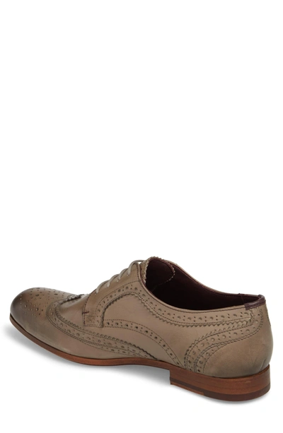 Shop Ted Baker Granet Wingtip In Grey Leather