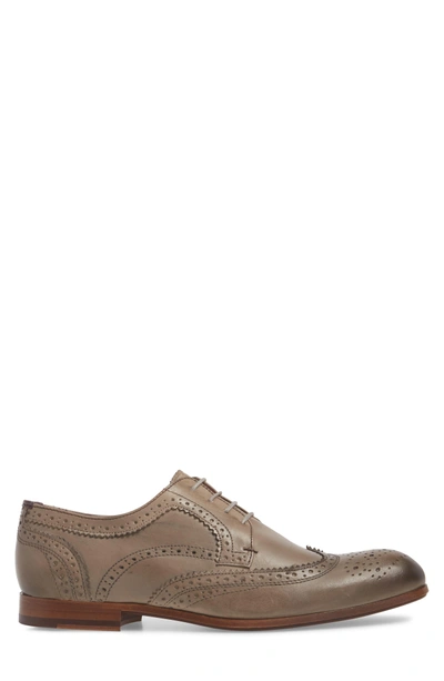 Shop Ted Baker Granet Wingtip In Grey Leather