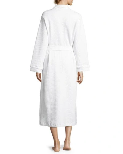 Shop P Jamas Quilted Basket-weave Robe, White