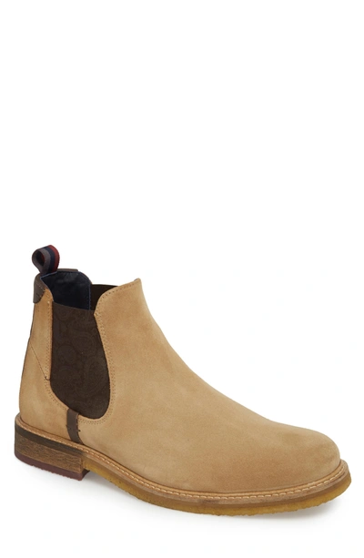 Shop Ted Baker Bronzo Chelsea Boot In Sand Suede