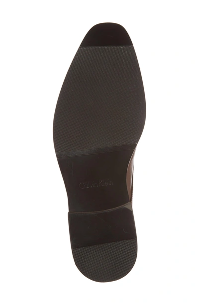 Shop Calvin Klein 'ramses' Plain Toe Derby In Tan Leather