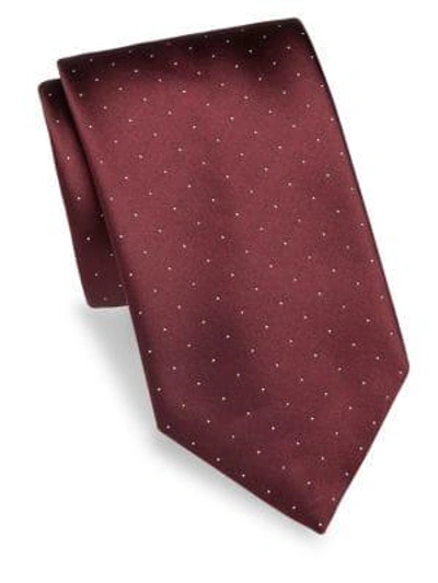 Shop Brioni Micro Dot Silk Tie In Red White