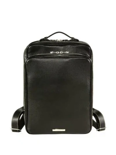 Shop Skits Cambridge Pebble Grain Leather Tech Backpack In Black