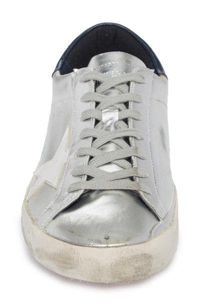 Shop Golden Goose 'superstar' Sneaker In Silver/ Blue/ White