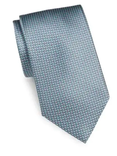 Shop Brioni Patterned Silk Tie In Baby Blue