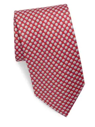 Shop Ferragamo Silk Oyster With Pearl Tie In Red