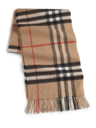 Shop Burberry Men's The Classic Giant Check Cashmere Scarf In Camel
