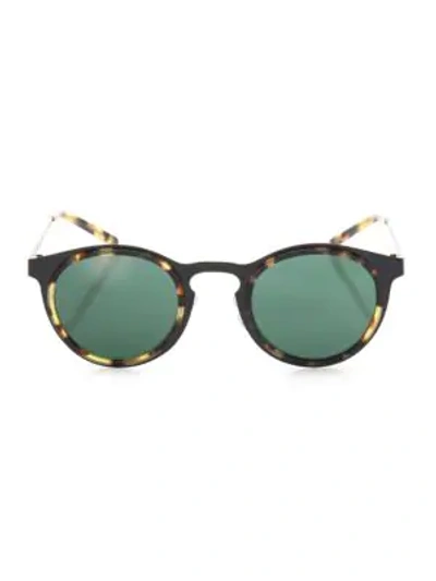 Shop Kyme Men's Miki Light 46mm Round Sunglasses In Black Green