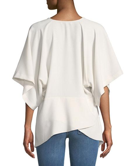 Iro Ekala V-neck Bell-sleeve Crepe Top In White | ModeSens