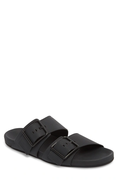 Shop Lanvin Double Strap Slide Sandal In Black