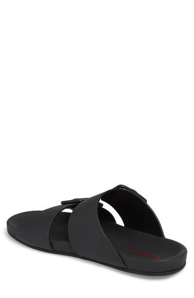 Shop Lanvin Double Strap Slide Sandal In Black