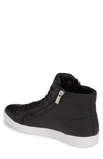 Shop Calvin Klein Berke High Top Sneaker In Black Leather