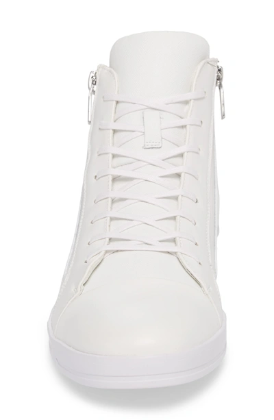 Shop Calvin Klein Berke High Top Sneaker In White Leather