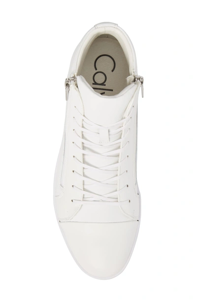Shop Calvin Klein Berke High Top Sneaker In White Leather