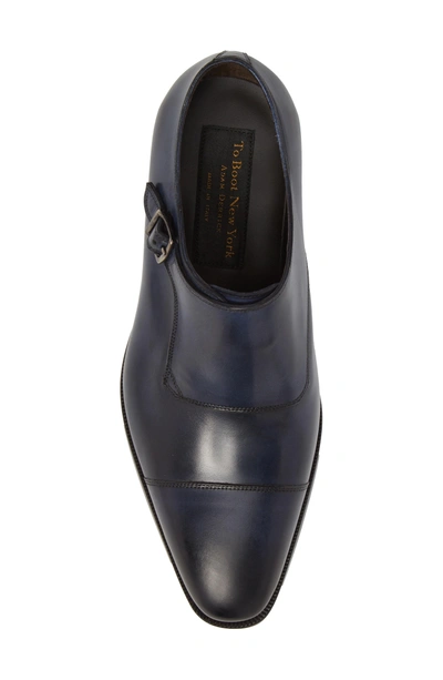 Shop To Boot New York Ludlum Cap Toe Monk Shoe In Blue Leather