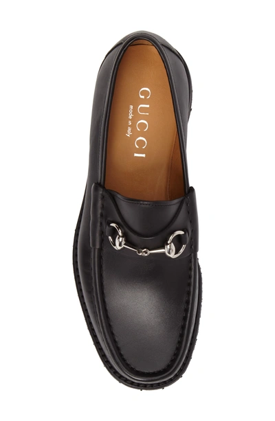 Shop Gucci Classic Bit Lug Sole Loafer In 1000 Black