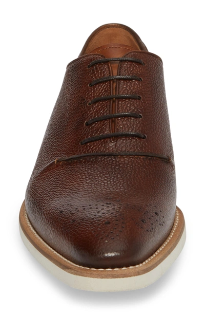 Shop Mezlan Polux Brogued Oxford In Cognac Leather