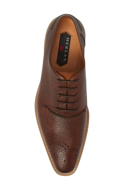 Shop Mezlan Polux Brogued Oxford In Cognac Leather