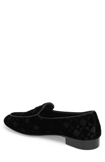 Shop Giuseppe Zanotti Velvet Smoking Slipper In Nero