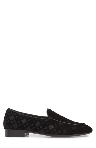 Shop Giuseppe Zanotti Velvet Smoking Slipper In Nero