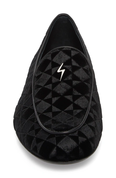 Shop Giuseppe Zanotti Velvet Smoking Slipper In Nero