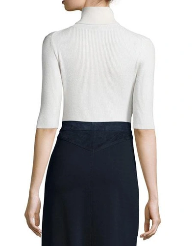 Shop Theory Leenda Turtleneck Sweater In Ivory