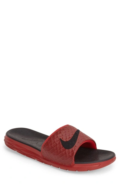 Shop Nike 'benassi Solarsoft 2' Slide Sandal In University Red/ Black