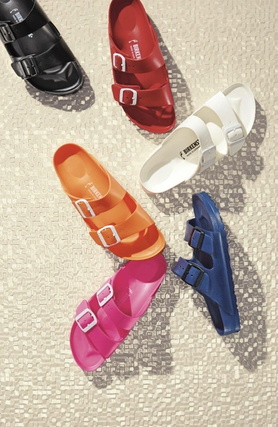 Shop Birkenstock Essentials - Arizona Slide Sandal In Scuba Yellow