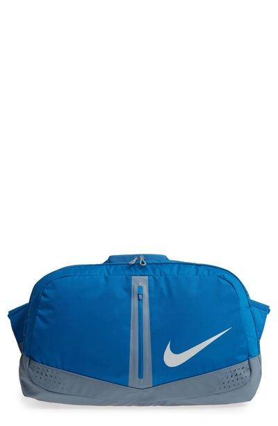 Shop Nike Run Duffel Bag - Blue In Blue Jay/ Armory Blue/ Silver