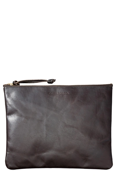 Shop Filson Large Leather Pouch In Brown