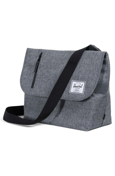 Shop Herschel Supply Co Odell Messenger Bag - Grey In Raven Crosshatch