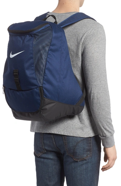 Shop Nike Club Team Backpack - Blue In Midnight Navy/ Black/ White