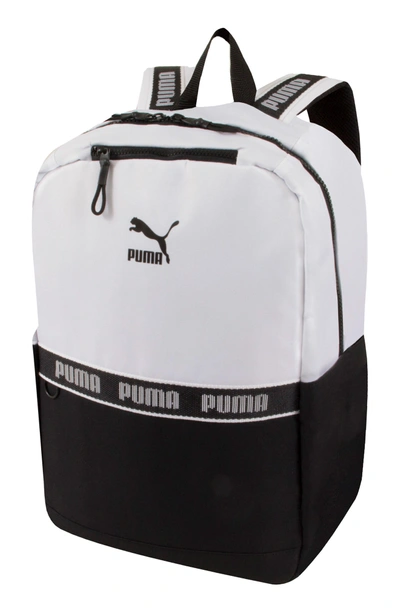 Shop Puma The Linear Backpack - Black In Black/ White
