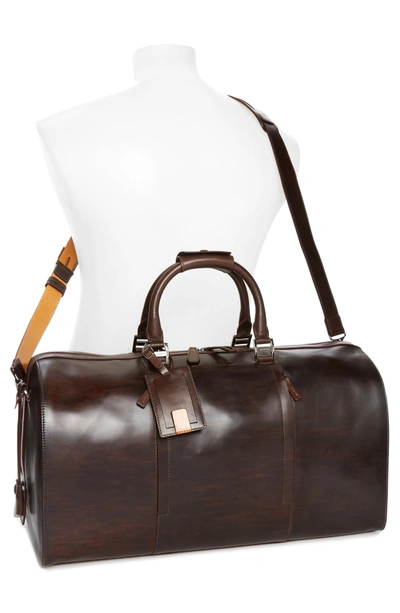 Shop Magnanni Traveler Leather Duffel Bag - Brown
