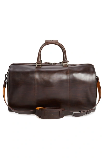 Shop Magnanni Traveler Leather Duffel Bag - Brown
