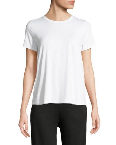 Shop Eileen Fisher Short-sleeve Lightweight Jersey Top In White