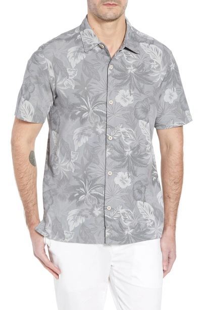 Shop Tommy Bahama Fuego Floral Camp Shirt In Iced Slate