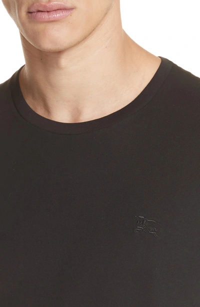 Shop Burberry Logo Embroidered Crewneck T-shirt In Black