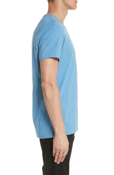 Shop Burberry Logo Embroidered Crewneck T-shirt In Light Azure