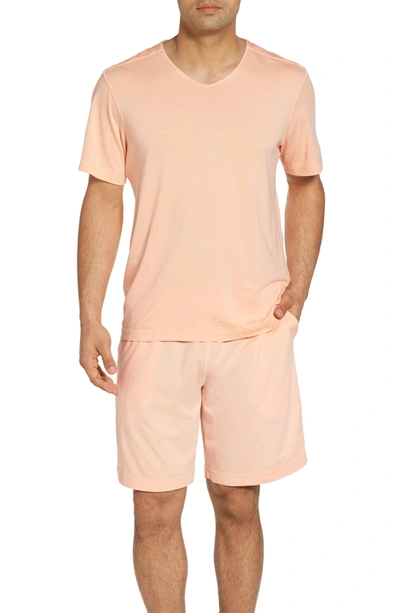 Shop Daniel Buchler Peruvian Pima Cotton Lounge Shorts In Apricot