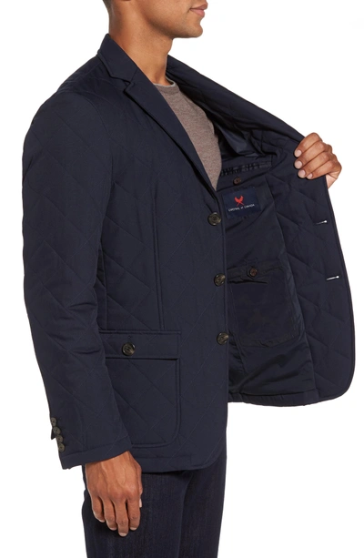 Shop Cardinal Of Canada Classic Fit Quilted Blazer In Navy