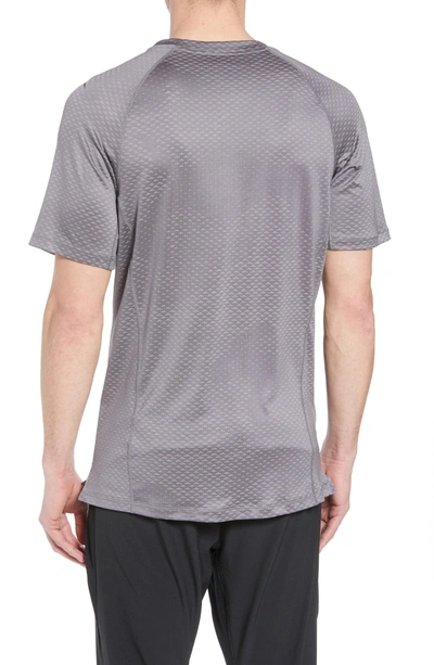Shop Nike Pro Hypercool Fitted Crewneck T-shirt In Atmosphere Grey/ Black