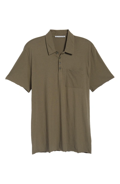 Shop Vince Cotton Polo Shirt In Camp Green