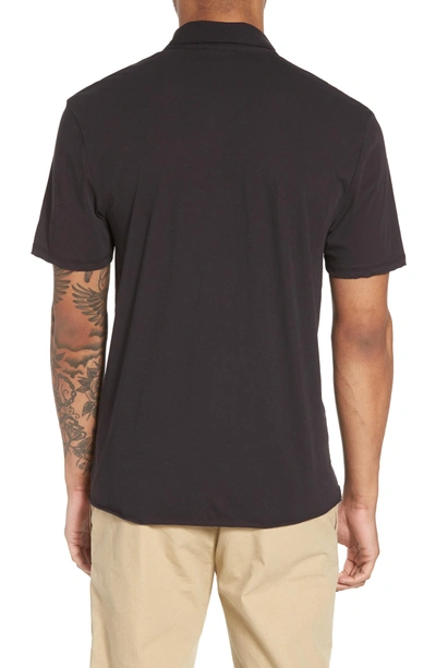 Shop Vince Cotton Polo Shirt In Black