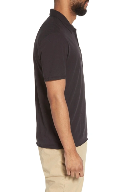 Shop Vince Cotton Polo Shirt In Black