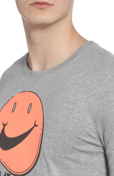 Shop Nike Nsw Concept Graphic T-shirt In Dk Grey Heather/ Bright Mango