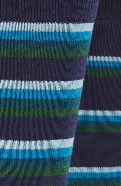 Shop Paul Smith Stripe Socks In Blue/ Green